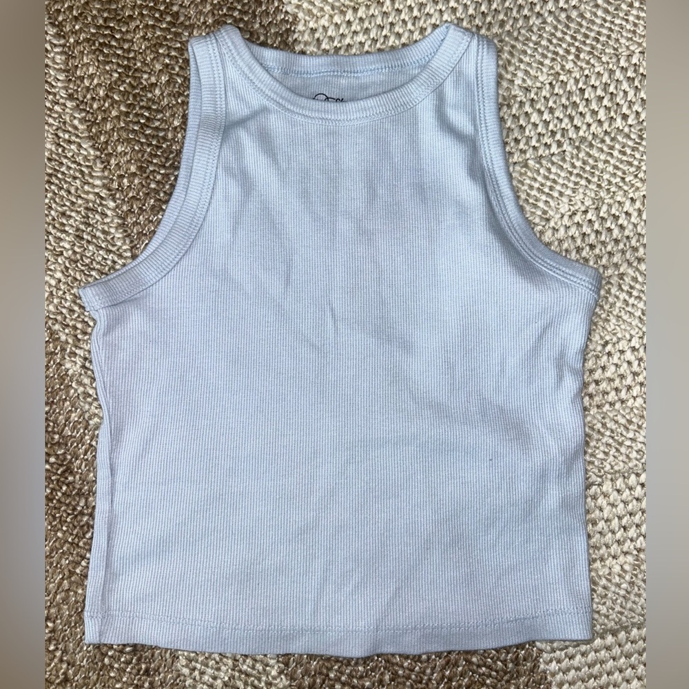 Art Class Light Blue Ribbed Top